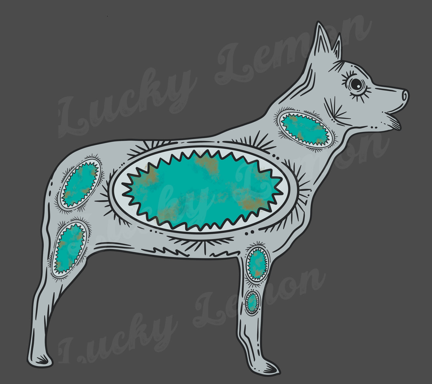 Turquoise dog Tshirt
