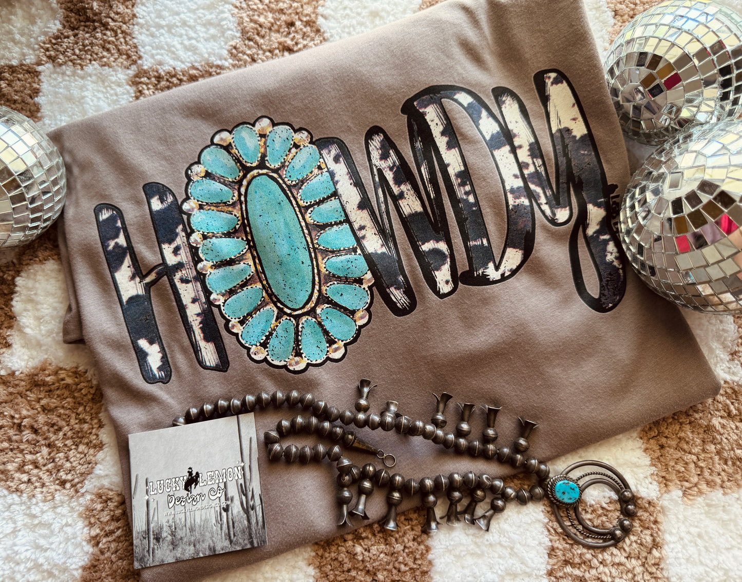 Howdy turquoise tshirt