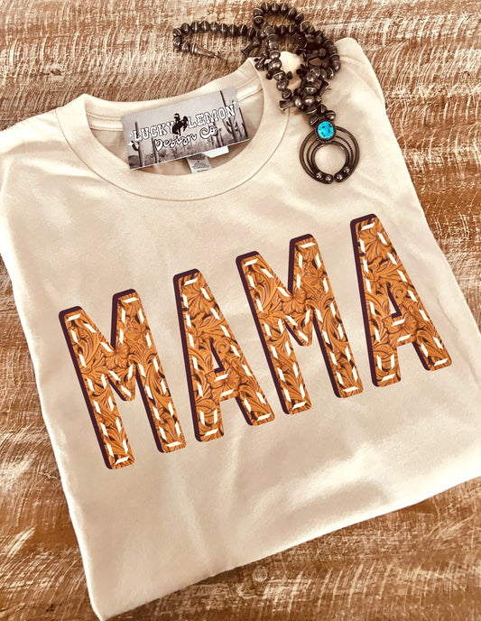 Mama buck stitch tshirt