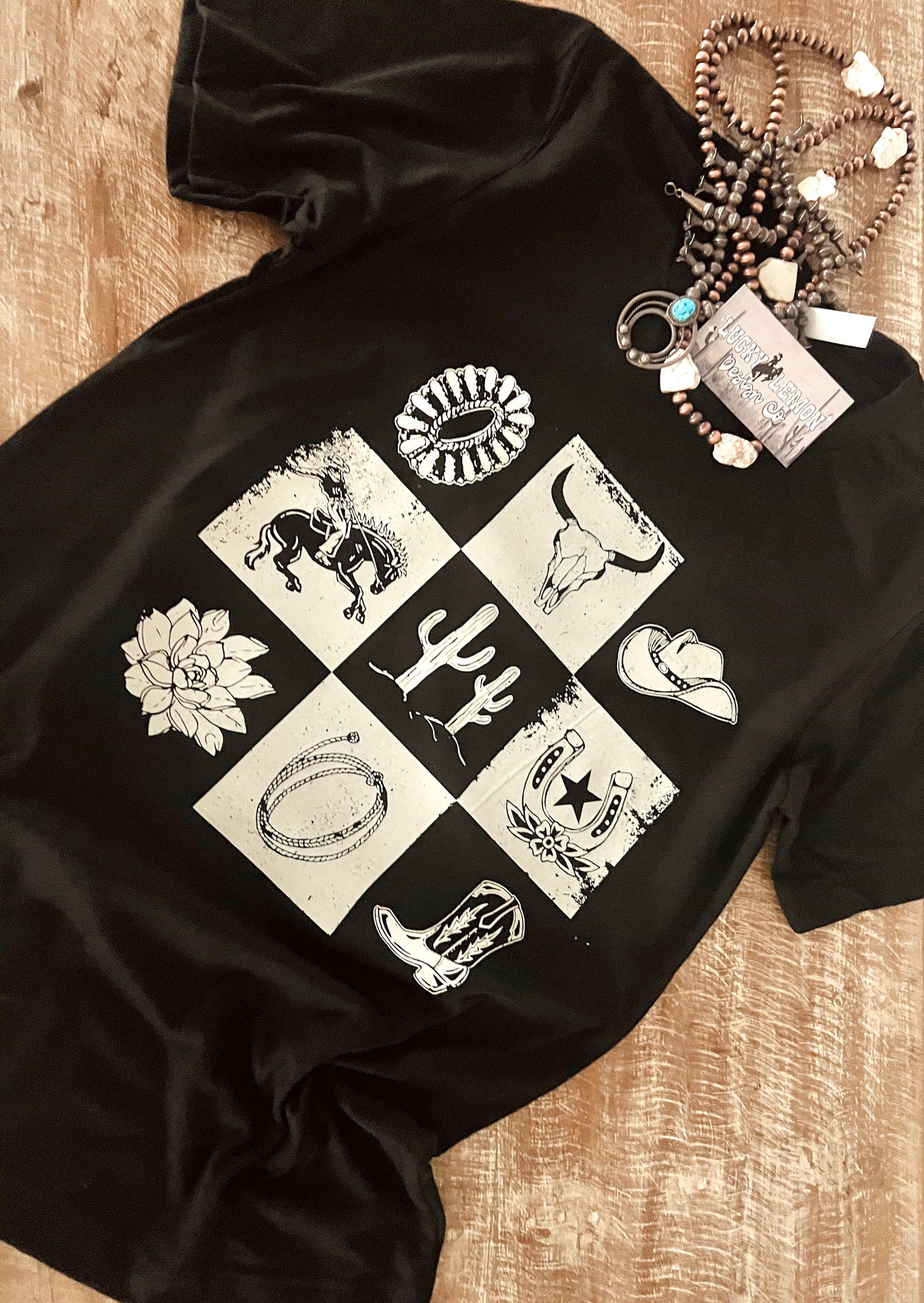 Cowgirl check Tshirt