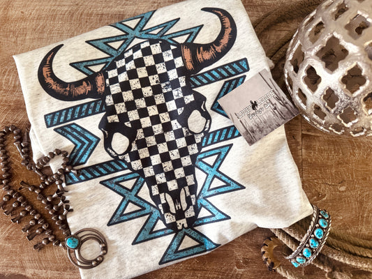 Checker skull tshirt