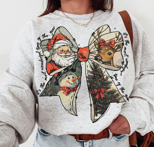 Holiday bow sweatshirt