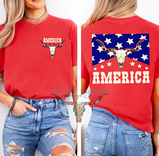 Star spangled skull Tshirt