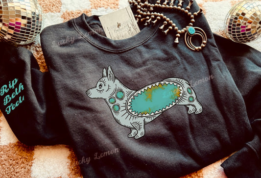 Turquoise dog sweatshirt